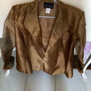 Alex Evenings Gold Sheer Blazer